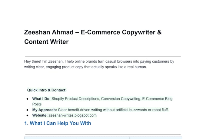 write professional shopify product descriptions